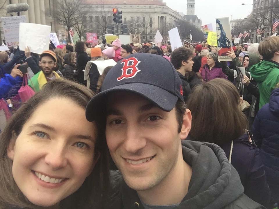 Simon and his wife at the DC Women's march in 2017